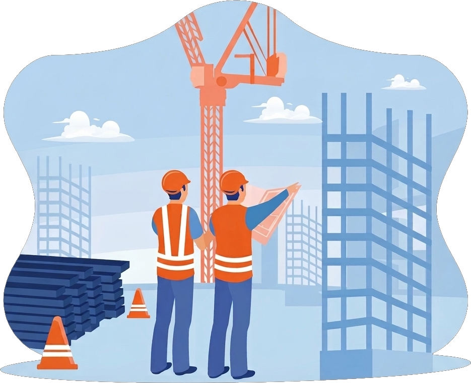 Plac budowy w trakcie prac